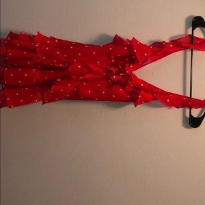Red polka dot dress